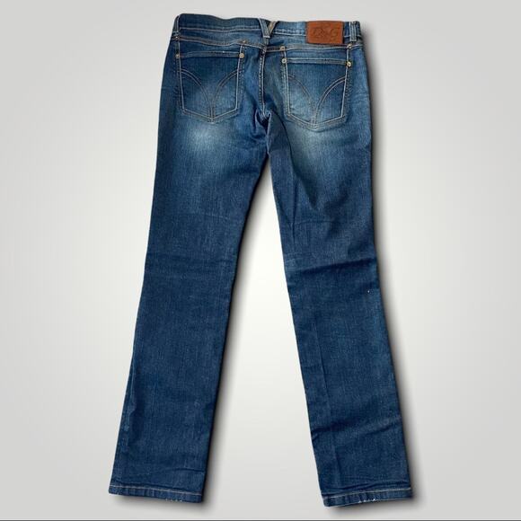 DOLCE GABBANA DESIGNER Y2K LOW RISE STRAIGHT GIRLY JEANS MEDIUM BLUE SIZE 28 - Picture 2 of 8